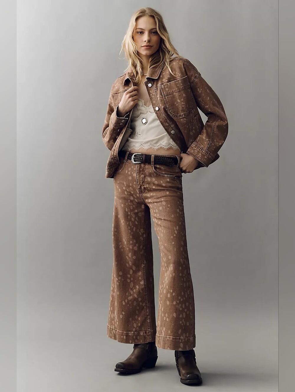 Pilcro Oh Deer High-Rise Wide-Leg Jeans